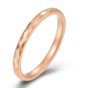 Unisex Phong Cách Đồ Trang Sức Mỹ Cong Vòng Vonfram 18K Mạ Vàng 2Mm IP Năm Lớp Hoa Cho Đám Cưới Engagement Ban Nhạc - Product Image 2