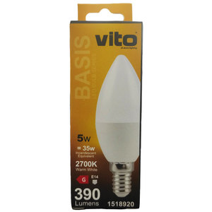 Bombilla LED E14 5W 390Lm 2700K Blanco Cálido Forma de Vela - Product Image 2