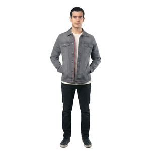 New Hot Sale <b>Long</b> Sleeve Denim <b>Jacket</b> for <b>Men</b> and Lightweight Latest Design Wholesale Clothing <b>Men</b> Denim <b>Jackets</b> - Product Image 1