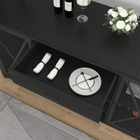 Table à liqueur moderne Mini bar à vin avec porte-verres à pied et tiroirs de rangement Armoire de bar en bois autoportante