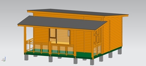 Casetta Prefabbricata in Legno di Pino con Terrazza, 1 Camera da Letto, 1 Bagno, <span class=keywords><strong>Bungalow</strong></span> per <span class=keywords><strong>Glamping</strong></span> Resort, Montaggio Rapido - Product Image 5
