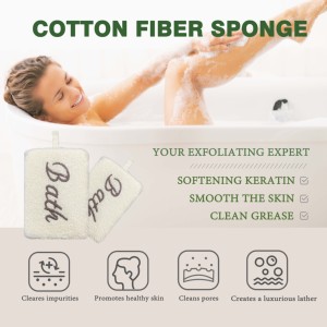 <span class=keywords><strong>Éponge</strong></span> de bain avec logo brodé personnalisé, applicateur de gommage doux pour le corps et le dos - Product Image 4