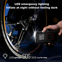 Compresseur d'air électrique portable à double cylindre 150 PSI avec batterie externe et écran LED intelligent