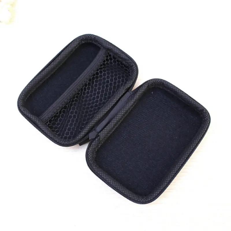 Earbud Case Tragbare kleine EVA-Rechteck-Trage tasche mit Netz tasche-Hochschutz-Kopfhörer tasche (mit Reiß verschluss)