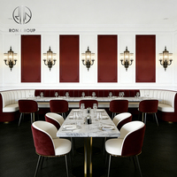 Canapé d'angle semi-circulaire pour café, ensemble chaise et table pour restaurant, mobilier de café
