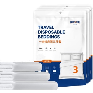 Einweg 3-teiliges 4-teiliges Vliesstoff Anti-Milben Europäisch-Amerikanischer Stil Reise-Bettwäsche-Set Bettbezüge Kissenbezüge Kingsize-Bett - Product Image 1