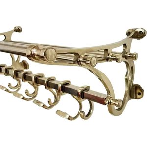 ALFA NAUTICAL Silver Finish Aluminum <b>Wall</b> Mounted Luxury Coat Rack <b>Hooks</b> Luggage Storage Rectangle Design Eco-Friendly Rack - Product Image 2