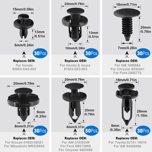 200개 고급 자동차 플라스틱 클립, 헤비 듀티 리벳, 다양한 종류, 대량 판매 - Product Image 2