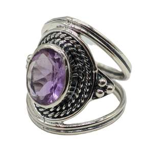 Elegant Handmade Amethyst <b>Ring</b> Adjustable Gemstone Jewelry for Women Featuring Polished <b>Crystal</b> Stone Design for Gifting - Product Image 4