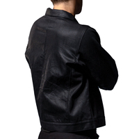 Hochwertige Moto-Biker Regular Fit Klassische Trucker-Jacke Komfort-Denim Schwarze Gewachste Jacke Jeansjacke für Herren
