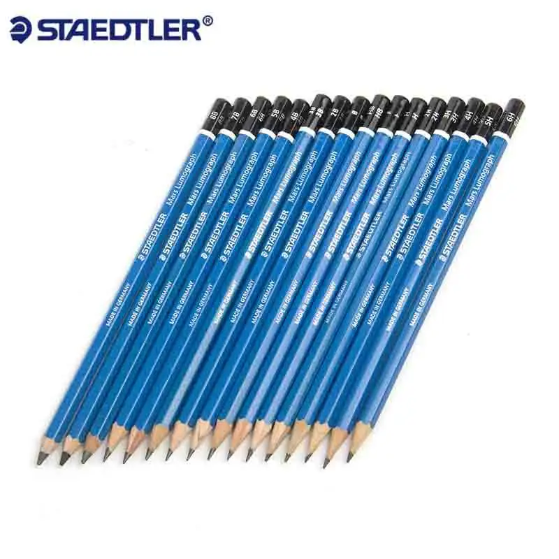 Groothandel 24 Lood Kwaliteiten Staedtler Mars Lumograph Tekening Schetsen Potlood F H-10H Hb B-12B 12 Stuks Set