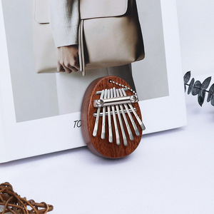 Kalimba Mini Thumb Piano Solid Wood Crystal Transparent Portable Finger Instrument Beginner Thumb Piano Keychain