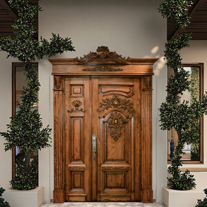 <span class=keywords><strong>Puerta</strong></span> de Madera Maciza de Roble y Teca Clásica Moderna con Acabado Superficial y Aislamiento Acústico para Entrada Principal de <span class=keywords><strong>Villa</strong></span> y Uso Exterior - Product Image 2