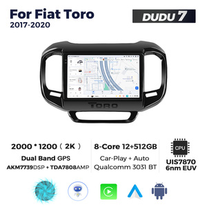 DUDUAUTO Pantalla Multimedia Android para Auto, Compatible con FIAT <span class=keywords><strong>Toro</strong></span> 2017-2020, con Bluetooth, Navegación, Carplay y Cámara de Retroceso - Product Image 3