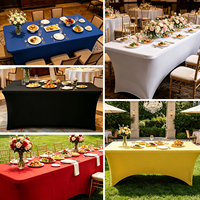 Housse de table extensible en spandex de 6 pieds pour tables rectangulaires, nappe ajustée pour mariage, banquet, fête, décoration de salon professionnel