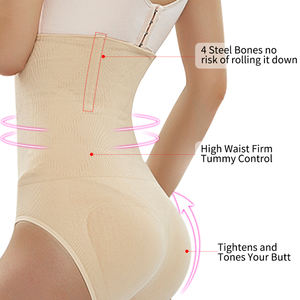 Moldeador de cuerpo de cintura alta y Control de barriga para mujer, ropa interior transpirable moldeadora de glúteos - Product Image 3