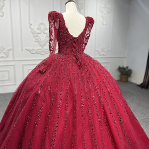Vestido de Gala Ecológico de Cachemira con Lentejuelas Rojas y Apliques, para Novia, Fiesta de Graduación, Noche, Jancember 9743-1 - Product Image 4