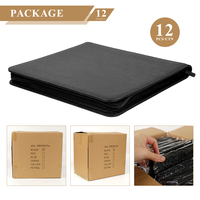 STOCK UNICORN GAME PLUS Classeur de cartes à collectionner en cuir de luxe premium 12 pochettes avec fermeture éclair PU 350x335mm Noir avec impression sur sachets transparents