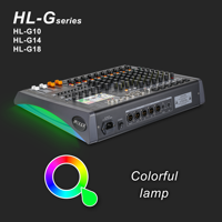 Console de mixage audio professionnelle XTUGA HL-G10 10 canaux 7 bandes EQ en métal avec 99 effets DSP et enregistrement USB pour studio d'enregistrement