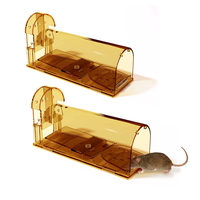 Piège à souris transparent réutilisable à double porte en plastique, sans tuer, pour la capture humaine de rongeurs vivants, idéal pour la cuisine, le garage et l'intérieur