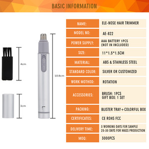 Rasoir électrique portable CNAIER AE-822 pour hommes, lame en acier, alimenté par batterie, pour l'épilation du nez et des oreilles, tondeuse nasale, soin du visage, rasage - Product Image 5