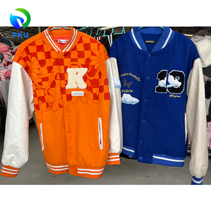 Blouson de baseball mixte pour adulte, printemps-automne, vente en gros de vêtements d'occasion, grandes tailles, polyester/coton PKU - Product Image 6