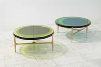 Ästhetisches Harz-Couchtisch-Set Moderner Runder Beistelltisch Luxuriöser Mid-Century Modern Niedriger Tisch für Zuhause Empfangshalle