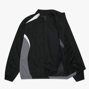 Survêtement unisexe Healy noir à blocs de couleur, fermeture éclair intégrale, col montant, design sportif avec poches latérales, matière polyester à séchage rapide - Product Image 3