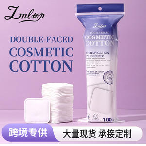 Lmltop – tampons de coton cosmétiques double face, 100 pièces, démaquillant épais à trois couches, pour le visage, respectueux de la peau - Product Image 3