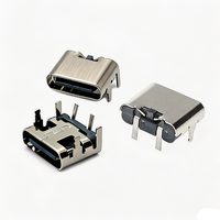 Connecteur femelle USB Type C Xinxing 2P pour jouets à brancher, interface de charge horizontale 90 degrés 4 broches L6.5 2 broches 3A 20V
