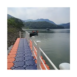 Light Duty grey/blue/orange floating plastic pontoon pier bridge boat cube modular floating dock for sale