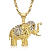 Pendentif éléphant en acier inoxydable, bijou fantaisie au charme irrésistible, accessoire de collier élégant et stylé