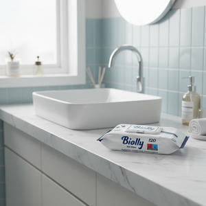 Biolly 120 lingettes humides en coton pour soins de la peau - Qualité supérieure - Hydratation intensive - Très absorbantes - Product Image 3