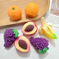 Mini Figuras de Frutas de Resina, Uvas, Plátanos, Naranjas, Melocotones, Adornos para Manualidades, Decoración de Micropaisajes