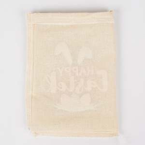 10*15cm Happy Easter Cotton Drawstring Rabbit Small Pocket Kids Reusable <b>Pouches</b> for Candy Gift Packaging Party Customized Logo - Product Image 5