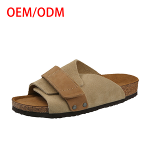 Sandalias Birkenstocks OEM de corcho para hombres y mujeres, plantilla acolchada de cuero genuino de piel de vaca, forro antideslizante, <span class=keywords><strong>plataforma</strong></span> de velcro - Product Image 2