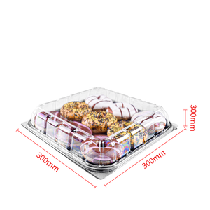 Dùng Một Lần Rõ Ràng Kín Vuông Lớn Nhựa Container Cho Bánh Rán Giao Hàng Hộp Mini Donut Bao Bì Nhựa Platter Với Bìa - Product Image 5
