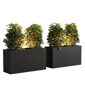 Jardinière en acier Corten de qualité supérieure, robuste, résistante aux intempéries, pour la décoration paysagère publique des rues - Product Image 1