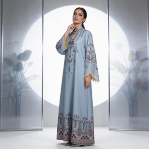 Robe Abaya en Polyester Imprimé Élégante de Haute Qualité en Gros pour Femmes Musulmanes Vêtements de Cérémonie - Product Image 2