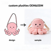 Sac à dos en peluche personnalisé Kawaii avec mini pochette à clipser pour les tout-petits, certifié CE EN71, jouets en mousse remplis de caoutchouc
