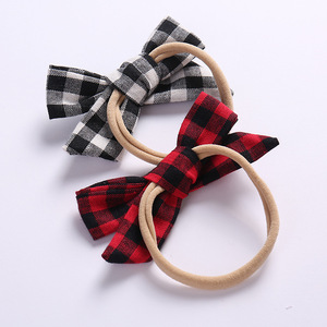 4 colori Del Bambino Ragazza Arco Clip di <span class=keywords><strong>Capelli</strong></span> Rosso Nero Navy Grigio Plaid A Scacchi Fatti A Mano di Cotone di Tela Plaid Dell'arco Dei <span class=keywords><strong>Capelli</strong></span> su alligator Clip - Product Image 6