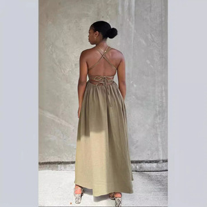 Nouvelle <span class=keywords><strong>Robe</strong></span> <span class=keywords><strong>Longue</strong></span> d'<span class=keywords><strong>Été</strong></span> 2026 en Stock, Modè<span class=keywords><strong>le</strong></span> Bretelles Fines, <span class=keywords><strong>Dos</strong></span> Nu, Fendue, Coupe Ajustée, Idéale pour les Vacances et la Plage - Product Image 2