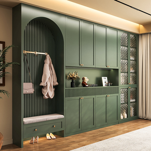 <span class=keywords><strong>Mueble</strong></span> Zapatero de Estilo Francés Tradicional Moderno para Sala de Estar, Almacenamiento Modular Personalizado para Toda la Casa con Puertas Tejidas de <span class=keywords><strong>Ratán</strong></span> Integradas - Product Image 3