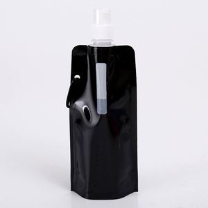 Bolsa de Agua Plegable y Portátil de 480 ml para Viajes y Deportes, Bolsa de Agua de Plástico para Camping con Gancho Mosquetón - Product Image 6