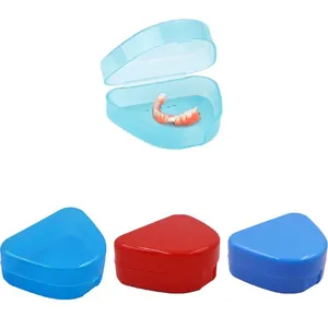 Nouvelle boîte de rangement portable pour prothèses dentaires en PP, avec fermeture à clip, couleur unie, pour maintenir les dents artificielles au sec - Product Image 2