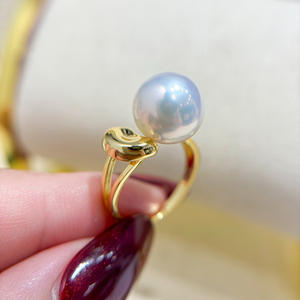 ขาตั้งแหวนเงินแท้ S925 สำหรับทำเครื่องประดับแฟชั่น DIY รองรับลูกปัดทรงกลมขนาด 10-13 มม. รุ่น 10492 อุปกรณ์เสริมสำหรับแหวนประดับมุก ขาตั้งเปล่าสำหรับแหวนประดับมุก - Product Image 1