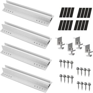 Rail de montage solaire en aluminium 300 mm, finition anodisée, pour installation sur toiture métallique - Product Image 1