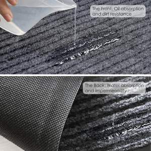 Tappetino d'Ingresso in PVC a Doppia Costola, Resistente, Antiscivolo, per Ufficio e Corridoio, Grigio - Product Image 4