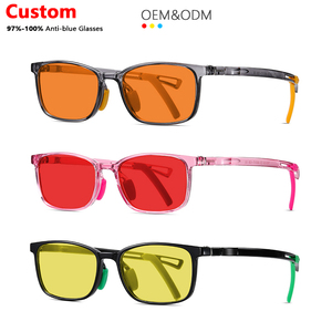 Monture TR90 tendance, couleurs variées, avec embouts antidérapants, <span class=keywords><strong>verres</strong></span> <span class=keywords><strong>rouge</strong></span>, orange, jaune, monture optique unisexe, lunettes anti-lumière bleue pour enfants - Product Image 1