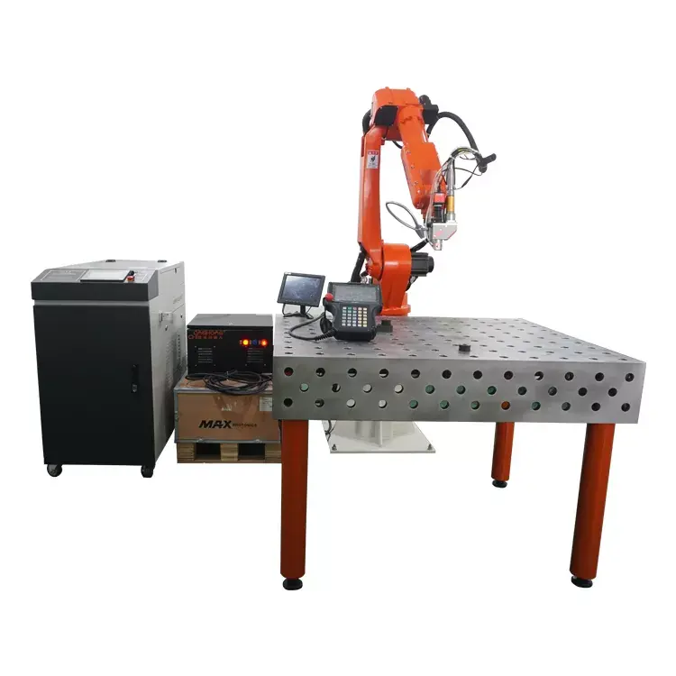 8-assige Robotachtige Automatische Oplossing Laserlasmachine Voor Handdoeksoldeerproductiefabriek Met Grondrek En D Skyrail